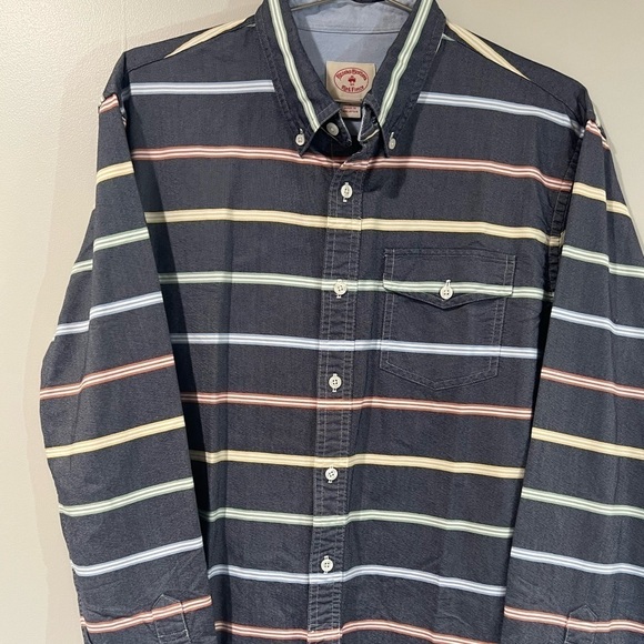 Men’s Large Brooks Brothers Red Fleece Structured Oxford Cotton Shirt Pocket - Picture 6 of 9